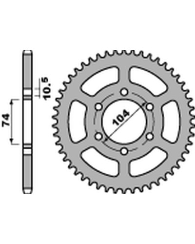 Pbr задняя звезда 481 45 c45 kawasaki z 400/550 '80-'83, z 650 '79, kh 500 '72-'75 (jtr481.45) (цепь530)