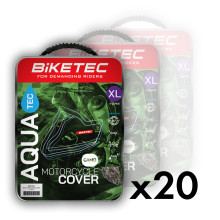 Biketec пакет 20 шт. водонепроникних чохлів aquatec для мотоцикла. колір: чорний/сірий. розмір: s.