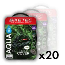 Biketec пакет 20 шт. водонепроникных чохлов aquatec для мотоцикла. цвет: черный/серый. размер: s.