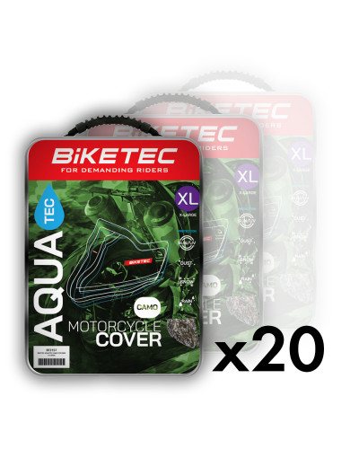 Biketec пакет 20 шт. водонепроникних чохлів aquatec для мотоцикла. колір: чорний/сірий. розмір: s.
