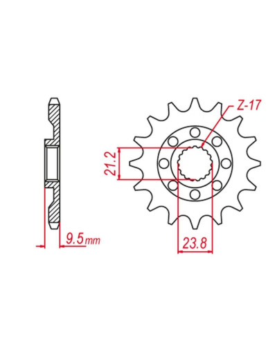 Grosskopf передняя звезда 2133 15 suzuki rmz 450 '05-'12, rmx 450 '10-'19 (jtf1441.15)
