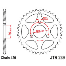 Jt задняя звезда 239 50 honda mtx 80r '83-'86, mbx 50 (23950jt) (цепь 420)