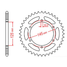 Mtx parts задня зірка 866 47 yamaha mt 03 06-12 (5yk) (jtr855.47) (ланцюг 520)
