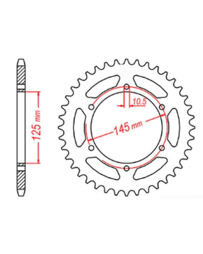 Mtx parts задня зірка 866 47 yamaha mt 03 06-12 (5yk) (jtr855.47) (ланцюг 520)