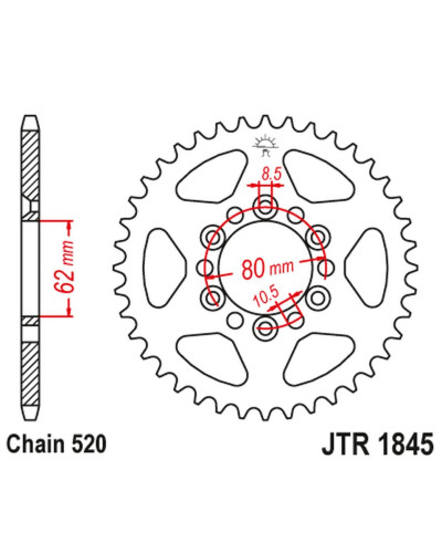 Jt задняя звезда 4324 37 yamaha tdr 125 '93-'99 (432437jt) (цепь 428)
