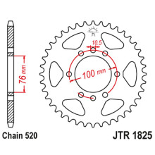 Jt задняя звезда 823 48 suzuki vl 250 intruder lc '00-04'; lt 250/300 '86-89'; gn 400 '80-82'; lt 500 '88-92',dr 500 '81-83', dr 750 '88' (sr41b) (82348jt) (цепь520)