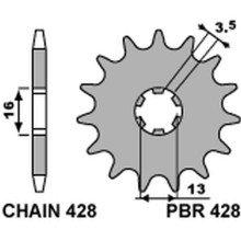 Pbr передня зірка 428 12 suzuki jr 50 82-04 (ланцюг 428)