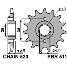 Pbr передняя звезда 511 15 18nc kawasaki klr 650 '90-'17 (jtf511.15) (цепь 520) (std.)