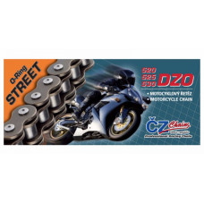 Cz цепь приводная 525 dzo (120 звено) o-ring bronze do 900 ccm (street) (40,0 kn) + прессованная заглушка