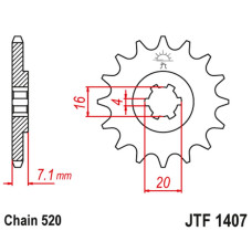 Jt передня зірка 422 10 kawasaki ksf/kxf 80 '03-06', suzuki lt 80 '89-06' (42210jt) (ланцюг 520)