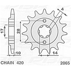 S передняя звезда 2065 15 derbi senda 50 '96-'99 (цепь 420) -