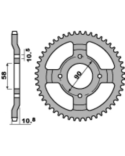 Pbr задня зірка 274 41 c45 honda xl 200 paris dakar 84-90 (ланцюг 520) (jtr277.41)