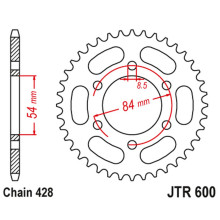 Jt задняя звезда 1197 52 gilera 125 rtx '85-88'; (119752jt) (цепь428)