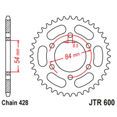 Jt задняя звезда 1197 52 gilera 125 rtx '85-88'; (119752jt) (цепь428)