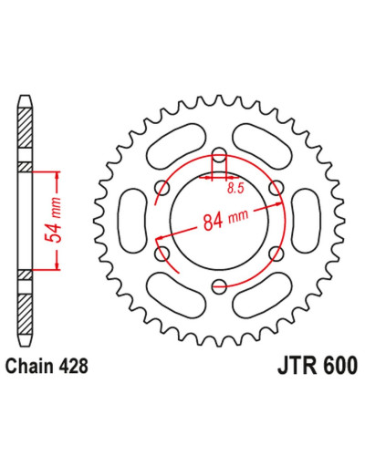 Jt задняя звезда 1197 52 gilera 125 rtx '85-88'; (119752jt) (цепь428)