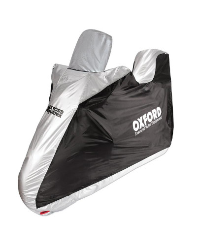 Oxford aquatex scooter highscreen topbox — водонепроникний чохол для скутера з високим вітровим склом і кофром. колір: сірий/чорний. розмір: універсальний.