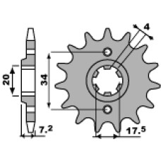 Pbr передня зірка 266 13 18nc (ланцюг 520)