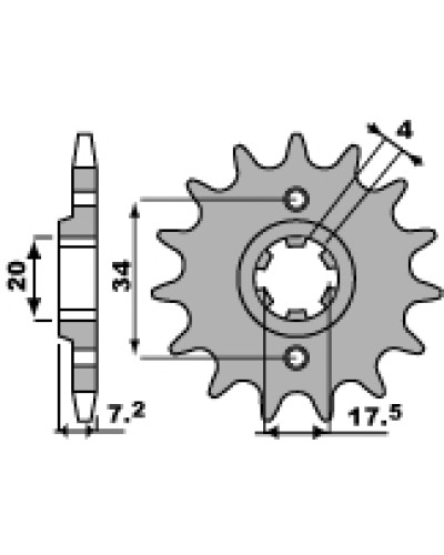 Pbr передня зірка 266 13 18nc (ланцюг 520)