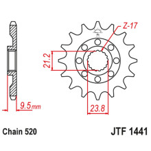 Jt передняя звезда 2133 15 suzuki rmz 450 '05-'12 (213315jt) (цепь 520)