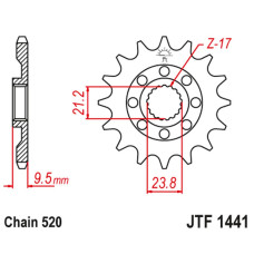 Jt передняя звезда 2133 15 suzuki rmz 450 '05-'12 (213315jt) (цепь 520)