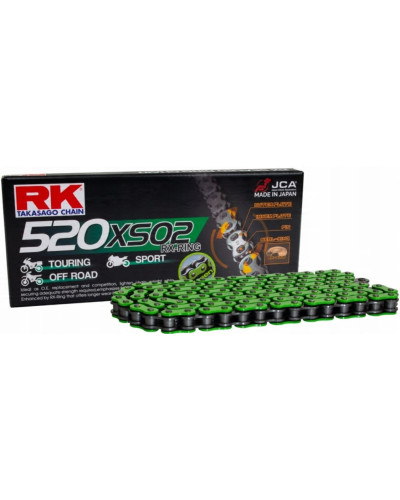 Rk цепь приводная (motocross) 520mxz5-120 застежка (cl) в наборе зеленый (объем: do 500 ccm) (37,8 kn)