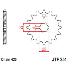 Jt передняя звезда 255 16 honda nsr/mtx 50 (25516jt) (цепь 420)