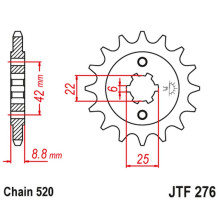 Jt передня зірка 276 15 honda cb 400n '81-'83 (27615jt) (ланцюг 520)