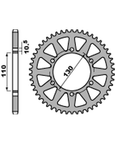 Pbr задняя звезда 504 45 c45 kawasaki el 250 ninja '88-'02, 250r ninja '07-'15, yamaha yzf-r1 '98-'05 (jtr486.45) (цепь 520)