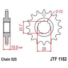 Jt передняя звезда 2082 14 triumph tt/daytona/speed four 600 '00-05' daytona 650 '05, (208214jt) (цепь 525)
