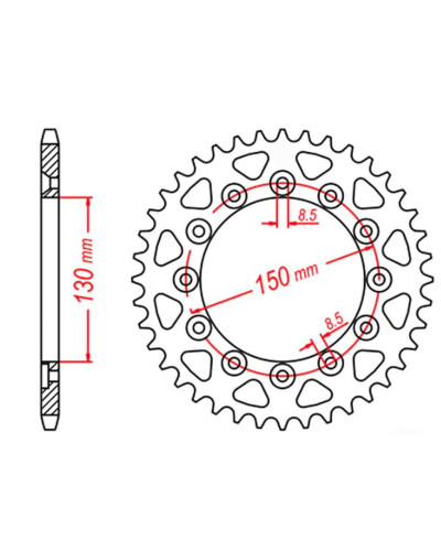 Mtx parts задня зірка 245 41 honda xl 600 lm '85-'88 (jtr245/2.41) (ланцюг 520)