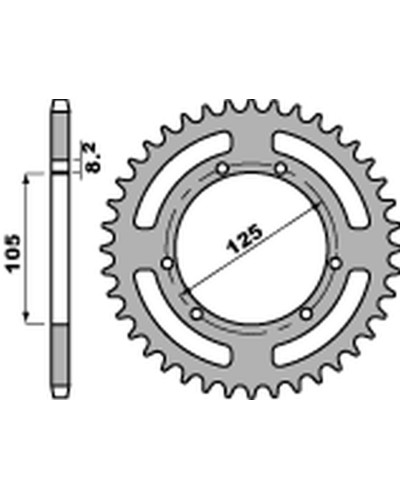 Pbr  задня зірка 4402 63 f derbi 50 /aprilia rx 50 / gilera 50 (jtr1131.63) (ланцюг 420) (std.+10)