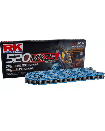 Rk цепь приводная (motocross) 520mxz5-120 застежка (cl) в наборе синий (объем: do 500 ccm) (37,8 kn)