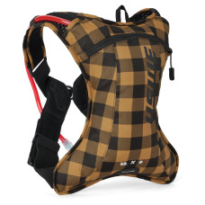 Uswe camel bag outlander xc 2 flannel, цвет черный/коричневый, для мото/велосипеда, объем жидкости 1,5л (рюкзак 2л).