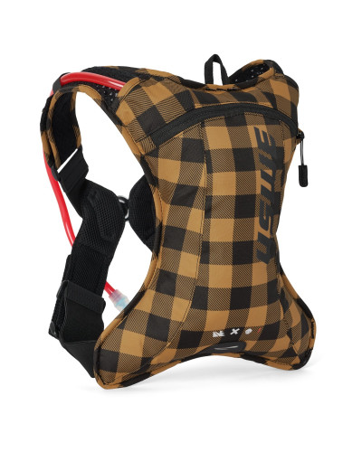 Uswe camel bag outlander xc 2 flannel, цвет черный/коричневый, для мото/велосипеда, объем жидкости 1,5л (рюкзак 2л).