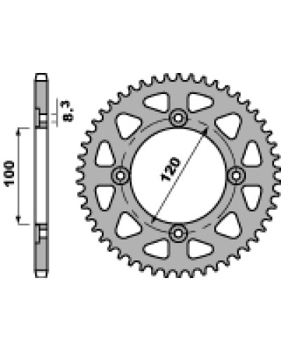 Pbr задня зірка 4453 51 f beta 50rr 05-09 (ланцюг 420) (jtr-)