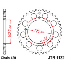 Jt задняя звезда 4406 59 aprilia rx 50 factory e4 2t lc '18 (440659jt) (цепь420)
