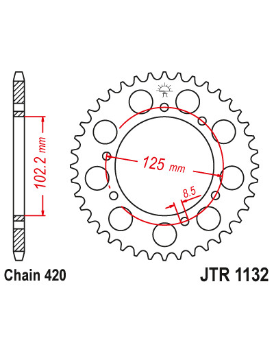 Jt задняя звезда 4406 59 aprilia rx 50 factory e4 2t lc '18 (440659jt) (цепь420)