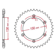 Mtx parts задняя звезда 4365 43 suzuki dr 650 se '96-'12 (jtr1791.43) (цепь 525)