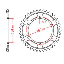 Mtx parts задня зірка 4405 42 honda cbr 600rr '03-'06 (pc37) (jtr1307.42) (ланцюг 525)