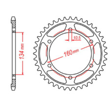 Mtx parts задня зірка 4405 42 honda cbr 600rr '03-'06 (pc37) (jtr1307.42) (ланцюг 525)