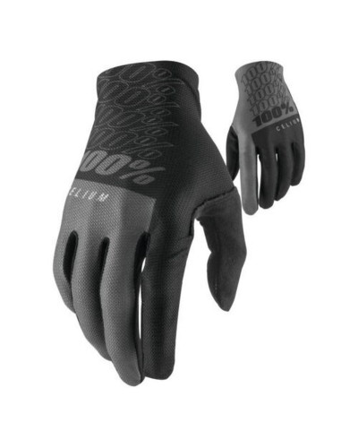 100% рукавиці cross/enduro celium black/grey колір чорний / сірий розмір l
