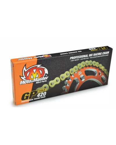 Moto-master ланцюг привідний gp-420 mx professional motocross racing chain без уплотнительных колец золотий (134 звено, застібка в наборе)