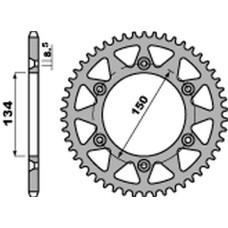 Pbr задня зірка 489 54 c45 kawasaki kx/kxf 125/250 '84-'20, kdx 200/220/250 '84-'06 (jtr489.54) (ланцюг 520)