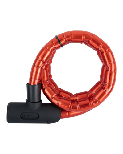 Oxford посилений протикрадіжний трос barier armoured cable 1,4 м × 25 мм (замок на ключ). колір: червоний.