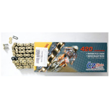 Cz ланцюг привідний 420 mx (120 звено) золотий (motocross do 85 ccm) (22,0 kn) + застібка