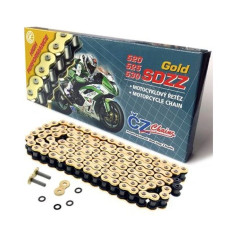 Cz цепь приводная 525 sdzz (110 звено) active ring (x-ring) золотой для 1200 ccm (46,2 kn) + прессованная заглушка