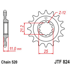 Jt передня зірка 727 17 husqvarna 4t (72717jt) (ланцюг 520)