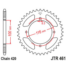 Jt задня зірка 467 48 kawasaki kx 80/85 '86-'17 (46748jt) (ланцюг 420)