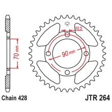 Jt задняя звезда jtr264 45 honda ct 110 '99-00' (26445jt) (цепь428)
