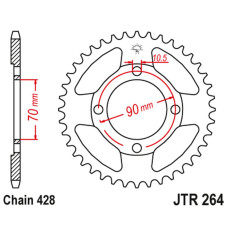 Jt задняя звезда jtr264 45 honda ct 110 '99-00' (26445jt) (цепь428)